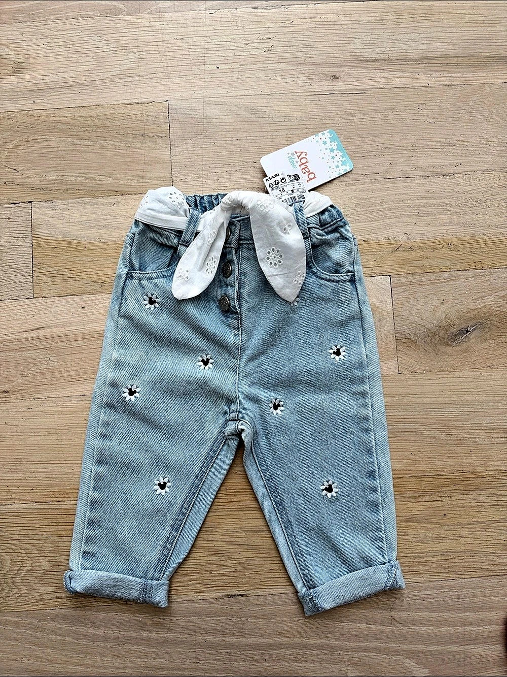 Kiabi Pantalon en denim Mickey Disney Baby Jeans Blue & White